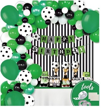 GIRLANDA BALONOWA PIŁKA NOŻNA baner HAPPY BIRTHDAY