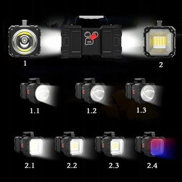 МОЩНЫЙ ДВУХСТОРОННИЙ АККУМУЛЯТОРНЫЙ СВЕТОДИОДНЫЙ ФОНАРЬ ПОИСК ЦВЕТНЫЙ МОЩНЫЙ СВЕТ