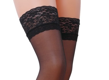 PASSION ST003 3/4 pończochy samonośne Nero