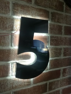 Podświetlany NUMER NA DOM 50cm wys, 1 Cyfra efekt HALO LED