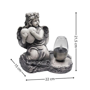 СЕРАЯ ГИПСОВАЯ ФИГУРКА Гробница СОЛНЕЧНАЯ СВЕТОДИОДНАЯ ЛАМПА