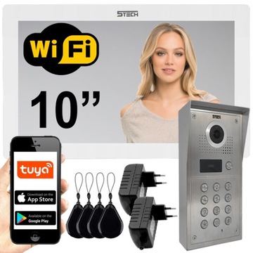 Wideodomofon 5tech 10'' Wi-Fi Czytnik Kod Kąt 170