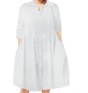 Sukienka tunika długa koszula LINDA 52/54 biała