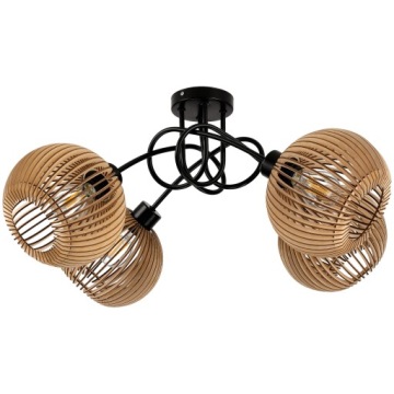 Светодиодный подвесной потолочный светильник для гостиной 4xE27 Деревянная люстра Luca05