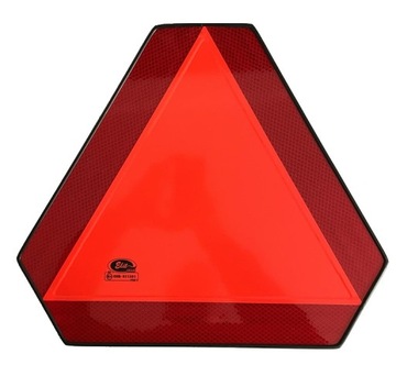 TRÓJKĄT OSTRZEGAWCZY METALOWY TABLICA WYRÓŻNIAJĄCA POJAZD 36x41CM ODBLASK