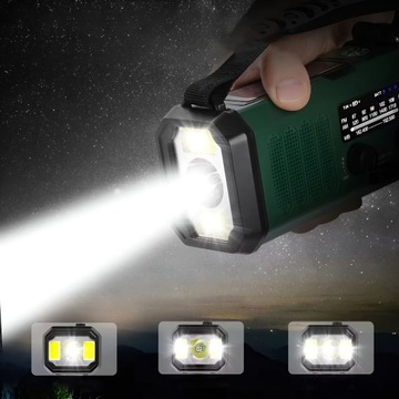 АВАРИЙНОЕ РАДИО 10000 мАч СОЛНЕЧНАЯ ПОГОДА FM AM SOS С USB-ЗАРЯДКОЙ КОМПАС