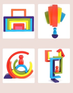 KLOCKI DREWNIANE GRA ZRĘCZNOŚCIOWA MONTESSORI