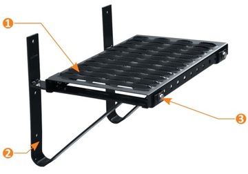 Настенная скамейка 120 см, оцинкованная, платформа под камин, комплект