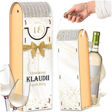 PUDEŁKO NA WINO PREZENT 18 20 25 30 35 40 45 50 55 60 65 70 URODZINY