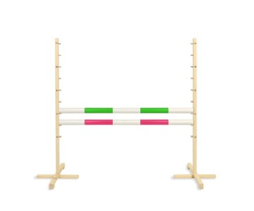 Przeszkoda skokowa do Hobby Horse 120cm, dwie belki - zielona i różowa