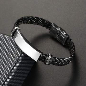 МУЖСКОЙ СТАЛЬНОЙ БРАСЛЕТ, СТАЛЬ 316L, С ГРАВИРОВКОЙ