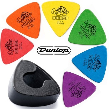 5005 Pick Holder + 6 kostek Tortex Triangle Dunlop