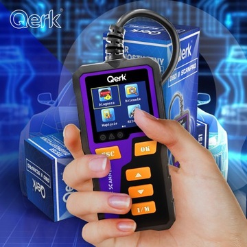 ДИАГНОСТИЧЕСКИЙ ИНТЕРФЕЙС OBD2 ТЕСТЕР ПОЛЬСКОЕ МЕНЮ QERK T51 ЦВЕТ ELM327