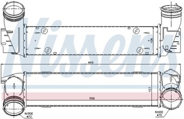 CHLADIČ VZDUCHU INTERCOOLER 96595 NISSENS BMW