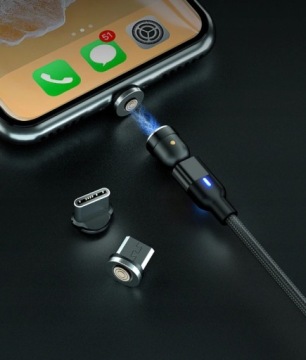 МАГНИТНЫЙ USB-КАБЕЛЬ 3 В 1 540° 2.4A QC 100см