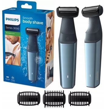 MASZYNKA BODYGROOM GOLARKA DO GOLENIA CIAŁA TRYMER PHILIPS ZESTAW NASADKI 3