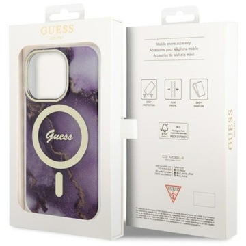 Чехол Guess для iPhone 14 Pro фиолетовый MagSafe