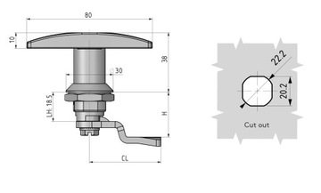 Замок на четверть оборота с Т-образной ручкой