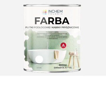 Farba do płytek i kabin prysznicowych 800ml BIAŁA