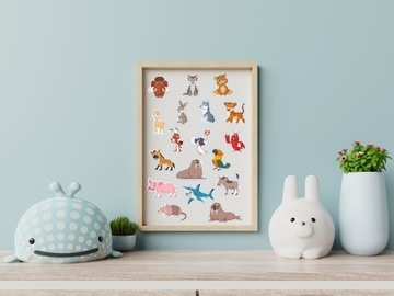 Набор МАГНИТОВ на холодильник 8А ВЕСЕЛЫЕ ЖИВОТНЫЕ 18 шт.