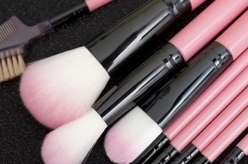 НАБОР ПРОФЕССИОНАЛЬНЫХ КИСТЕЙ ДЛЯ МАКИЯЖА 12 ШТ.