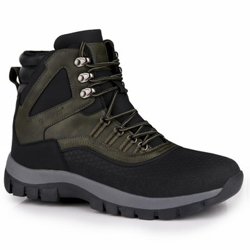 Buty męskie, zimowe HI-TEC BLAZI MID BLACK/KHAKI WODOODPORNE