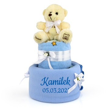 Tort z pampersów 2 PREZENT chrzest baby shower