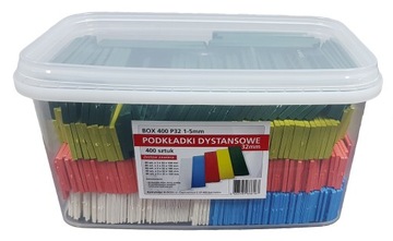 400x Podkładki do montażu okien Kliny Dystanse BOX różne grubości