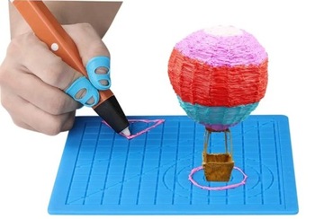 3D РУЧКА ДЛЯ ДЕТЕЙ СИНЯЯ + СТЕРЖНИ 110М + КОВРИК + БЕСПЛАТНЫЙ НАБОР ШАБЛОНОВ