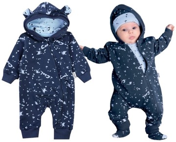 DRES KOMBINEZON PAJACYK BAWEŁNIAN granat 62 L501