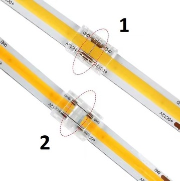 Прямой разъем для светодиодных лент COB 8 мм, прямой разъем, быстрая установка, кликабельный
