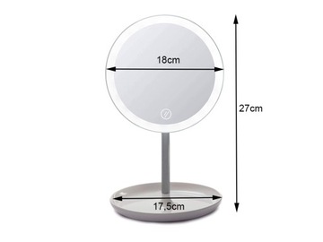 КОСМЕТИЧЕСКОЕ ЗЕРКАЛО ДЛЯ МАКИЯЖА СО СВЕТОДИОДНОЙ ПОДСВЕТКОЙ КРУГЛОЕ КРУГЛОЕ