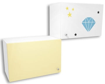 SZAFKA DZIECIĘCA WISZĄCA BIAŁO-ŻÓŁTA ŚCIENNA 2 SZT