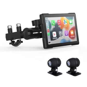 MOTOCYKLOWY REJESTRATOR WIDEO 2X KAMERY FULL HD CARPLAY/ANDROID AUTO