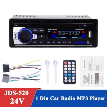 Styl 520 24 V 1 Din Radio Samochodowe Bluetooth MP3 12 V