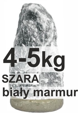 Соляная лампа 4-5 кг, серая соль, основание из белого мрамора.