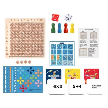 Drewniana gra planszowa do mnożenia Montessori Przedszkolne puzzle w stylu B