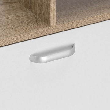 УЗКИЙ ШКАФ ДЛЯ ОБУВИ, БЕЛЫЙ, ДУБ СОНОМА, С ПОЛКАМИ ДЛЯ ПРИХОЖЕЙ