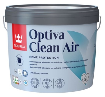 TIKKURILA OPTIVA CLEAN AIR 2,7L BIAŁY - GŁĘBOKI MAT [3] -FARBA PLAMOODPORNA