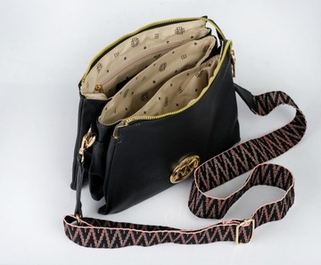 Damska TOREBKA crossbody LISTONOSZKA MONNARI PREMIUM Pojemna trzykomorowa