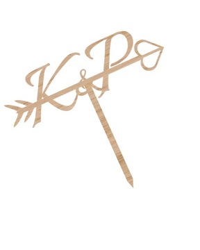 Topper TŚD-9-Inicjały Ślub Wesele Drewniany