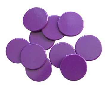 Żetony 22x1,7 mm fioletowe 10 szt. liczniki