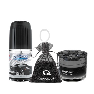 DR MARCUS ZAPACHY SAMOCHODOWE BLACK ZESTAW 3szt