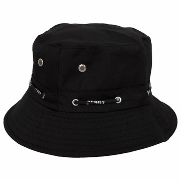 Letni kapelusz bawełniany bucket rybacki R202C czarny r57