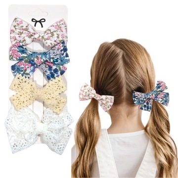 ZESTAW SPINEK DLA DZIEWCZYNKI KOKARDA KWIATY