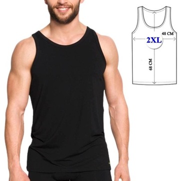 PODKOSZULKA MĘSKA 100 % BAWEŁNA GŁADKA 1 SZT CZARNY XXL