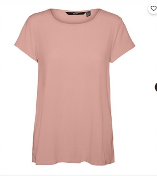 VERO MODA T-SHIRT DAMSKI WISKOZA RÓŻOWY 34 XS 1ZIF