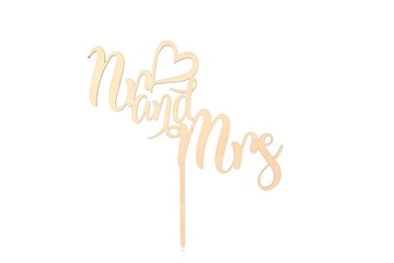 Topper na tort weselny ślub MRS MR