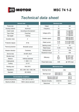 Такса MSC 74 двигатель 1-2 (4кВт 2850об/мин)