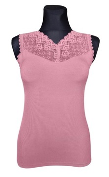 TOP BLUZKA PODKOSZULKA KOSZULKA Z KORONKĄ DAMSKA